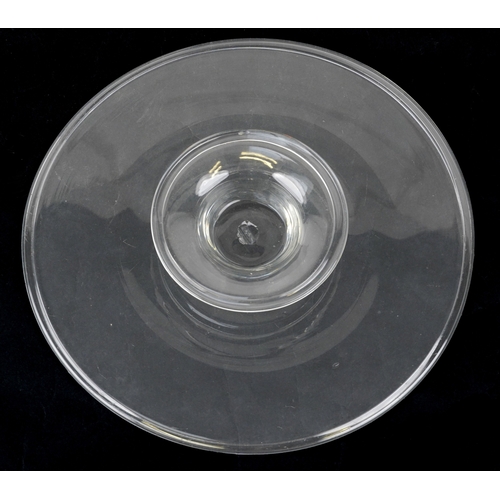 50 - An 18th century glass tazza, 28cm in diameter.