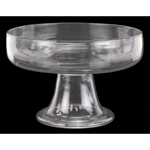 47 - An 18th century glass footed bowl, 11.5cm high x 17cm in diameter.