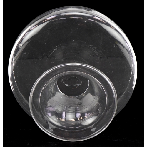 47 - An 18th century glass footed bowl, 11.5cm high x 17cm in diameter.