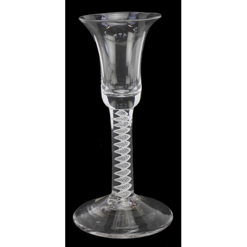  A Georgian wine glass with an opaque air twist stem, 16cm high.