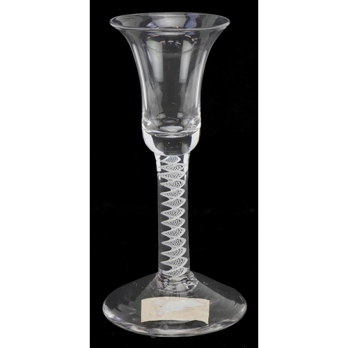  A Georgian wine glass with an opaque air twist stem, 16cm high.