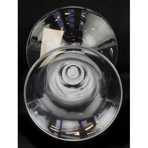  A Georgian wine glass with an opaque air twist stem, 16cm high.