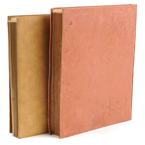 1287 - A collection of Edwardian greetings cards housed in a leather bound album together with an early 20t... 