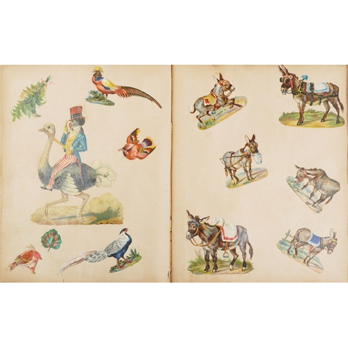 1287 - A collection of Edwardian greetings cards housed in a leather bound album together with an early 20t... 