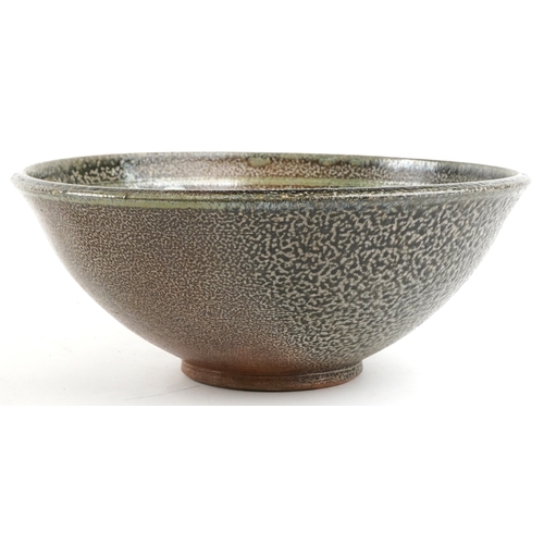 449 - Shellie Zimmerman, a 20th century studio pottery bamboo design bowl, signed to the base, 16cm high x... 