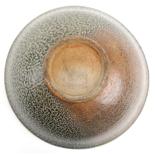 449 - Shellie Zimmerman, a 20th century studio pottery bamboo design bowl, signed to the base, 16cm high x... 