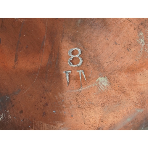 525 - An early 20th century copper watering can, 20cm high.