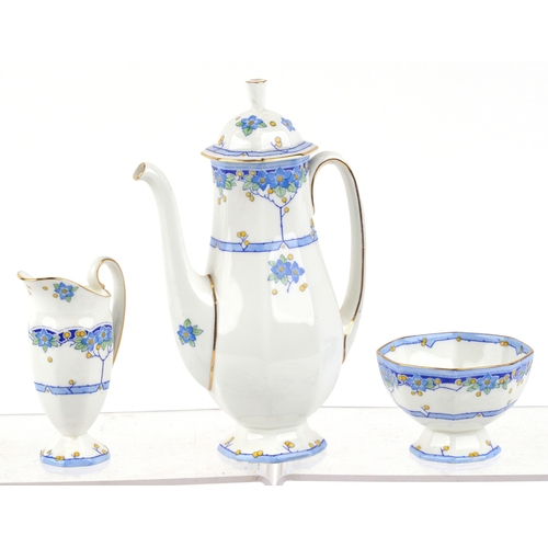 337 - A Royal Doulton coffee service in the Arvon pattern including six cups and saucers, a coffee pot and... 