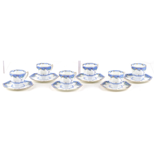 337 - A Royal Doulton coffee service in the Arvon pattern including six cups and saucers, a coffee pot and... 