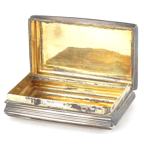  A George III silver snuff box, inscribed Presented to M F W Bernett As A Mark Of The Highest Esteem ... 