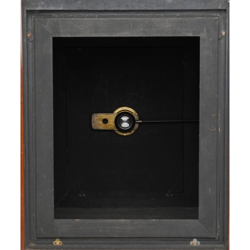  A large 19th century brass bound mahogany double bellow plate field camera, 112cm in length.