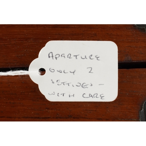  A large 19th century brass bound mahogany double bellow plate field camera, 112cm in length.