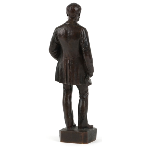  After Émile-Louis Truffot, a bronze study of Jules Marmottan, 45cm high.