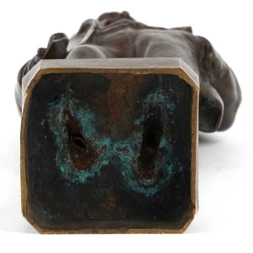  After Émile-Louis Truffot, a bronze study of Jules Marmottan, 45cm high.