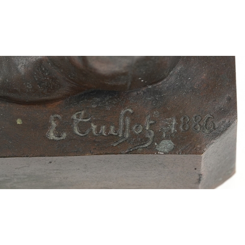  After Émile-Louis Truffot, a bronze study of Jules Marmottan, 45cm high.