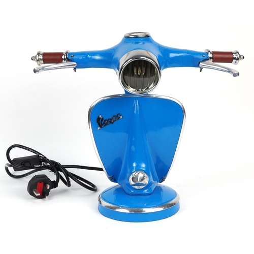 1526 - A novelty Vespa scooter design table lamp, 34cm high.