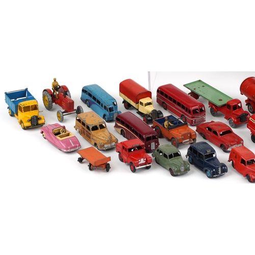 728 - A collection of diecast Dinky Toys and Tri-ang vehicles including Austin Atlantic, Hudson Sedan and ... 