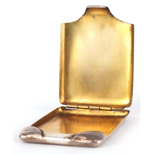 3614 - An Art Deco engine turned silver matchbook case, possibly Birmingham 1930, 6cm in length, 23.9g.
