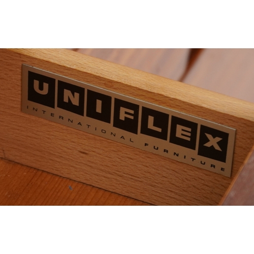 2012 - A mid 20th century teak chest of six drawers by Uniflex Furniture, on shaped supports, 71cm H x 121c... 