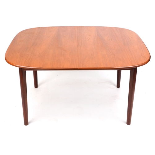 2124A - A mid 20th G Plan century teak extending dining table raised on turned legs, 73cm H x 183cm L extend... 