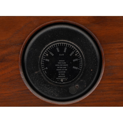 122 - An early 20th century oak barometer by Short & Mason, London, bearing a brass instructional  plaque ... 