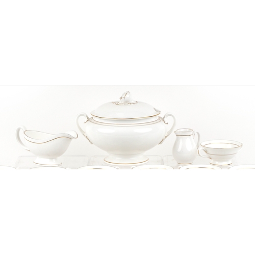 694 - A Royal Worcester part coffee and dinner service in the Contessa pattern including eight coffee cups... 