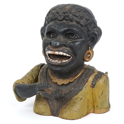 1890 - A vintage novelty cast iron money bank - Dinah, 16cm high