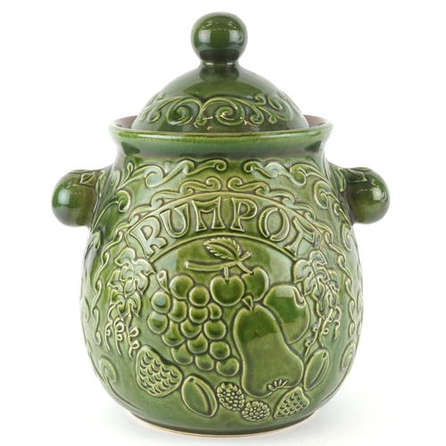 580 - A Bay Keramik West German pottery 'Rumtopf' jar and cover, 164 55, 55cm high.