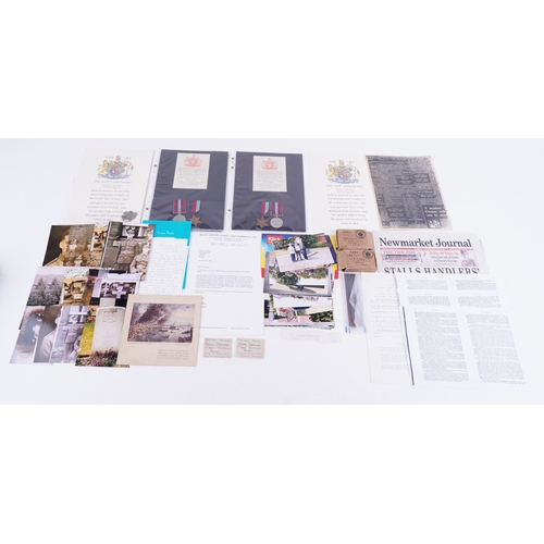  British military World War II ephemera relating to Private Percy Perkins and Private Frank Perkins i... 