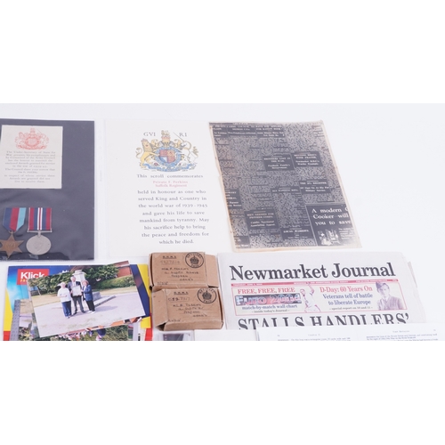  British military World War II ephemera relating to Private Percy Perkins and Private Frank Perkins i... 