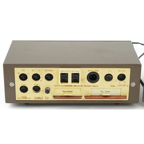  Quad HiFi equipment comprising Quad 303 power amplifier, Quad FM3 tuner and Quad 33 control unit.