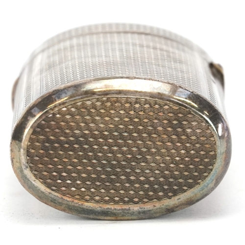 29 - An early 20th century continental silver engine turned etui case, 6.8cm high, 33.8g.