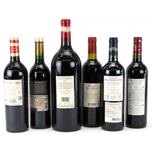 10 - Six bottles of vintage wine including 1.5 litre Vendemmia 2016 Villa Cafaggio Chianti Classico, 2009... 