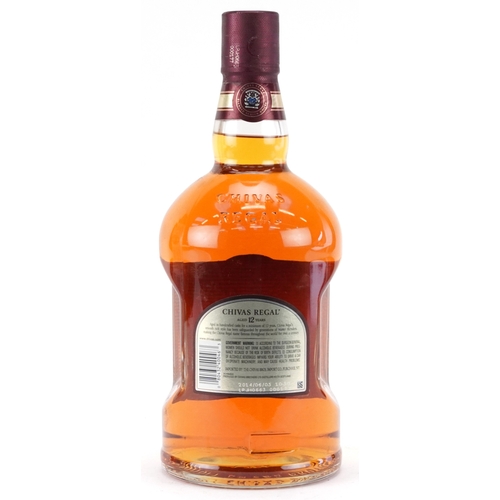 6 - A 1.75 litre bottle of 12 Year Chivas Regal Blended Scotch whisky with box.
