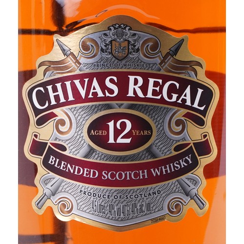 5 - A 4.5 litre bottle of 12 Year Old Chivas Regal Blended Scotch whisky.