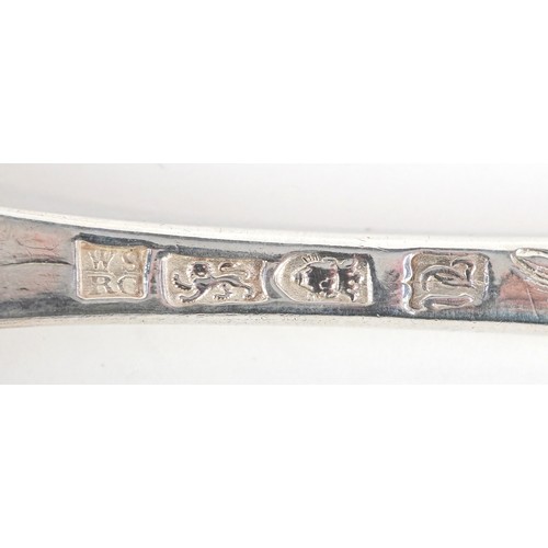 51 - William Sumner & Richard Crossley, a pair of George III silver berry spoons, London 1775, 22cm in le... 