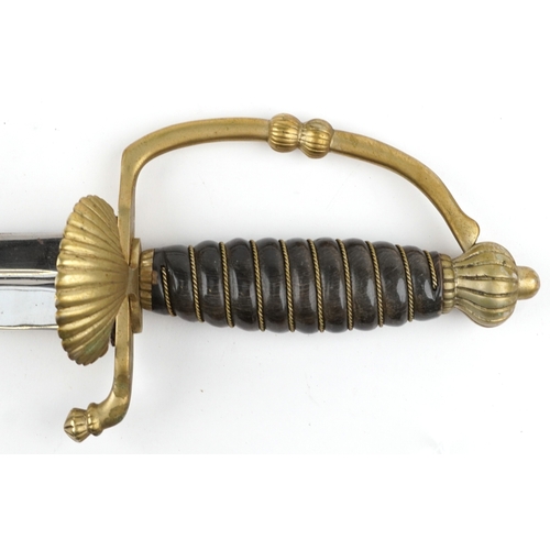 2859 - A Swedish military interest officer's sabersword and scabbard, 82cm in length.