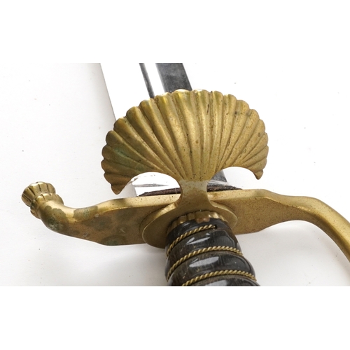 2859 - A Swedish military interest officer's sabersword and scabbard, 82cm in length.