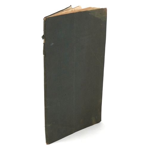 1334 - An early 20th century leather bound sketch book album, 33cm high.
