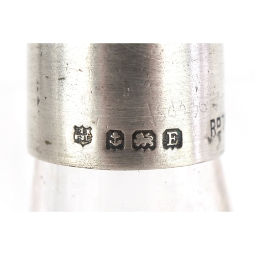 3737 - George V and later silver including a cut crystal decanter with silver collar, Dublin 1924 and a let... 