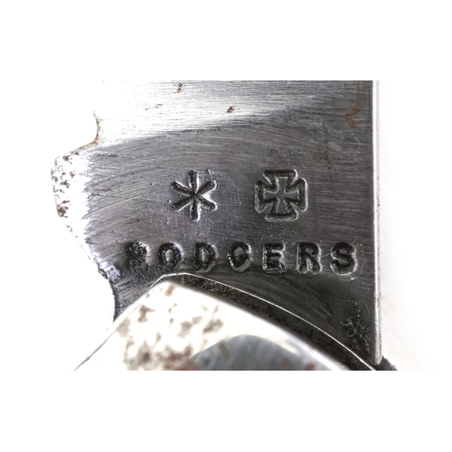 539 - A collection of folding pocket knives and tools with bone and wood flanked handles, the largest 12cm... 