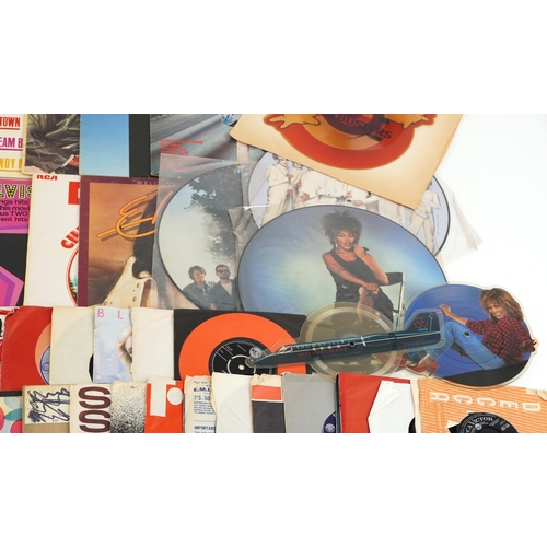 2609 - A collection of vinyl LP records and 45rpm records including Elvis Presley, Buddy Holly & The Cricke... 