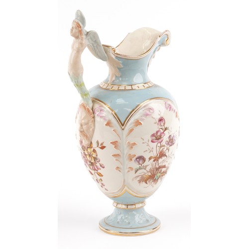 1573 - 19th century porcelain including an F. Winkle & Co. jug with a figural handle and floral panels and ... 
