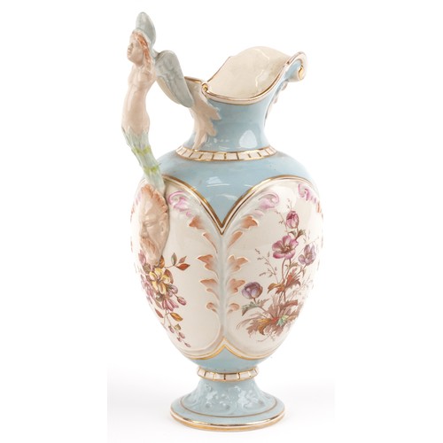 1573 - 19th century porcelain including an F. Winkle & Co. jug with a figural handle and floral panels and ... 