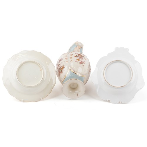 1573 - 19th century porcelain including an F. Winkle & Co. jug with a figural handle and floral panels and ... 