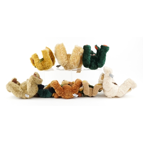 714 - Vintage and later jointed teddy bears including a Steiff musical bear, a Dean's Rag Book replica bea... 