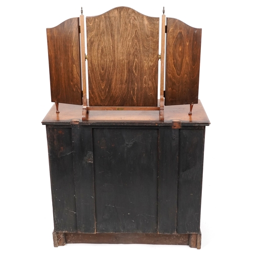 2118 - A late Victorian mahogany dressing chest of two short and two long drawers, on a plinth base, 82cm H... 