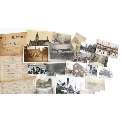 1332 - Eastbourne related ephemera including postcards and reprinted photographs of World War II damage to ... 