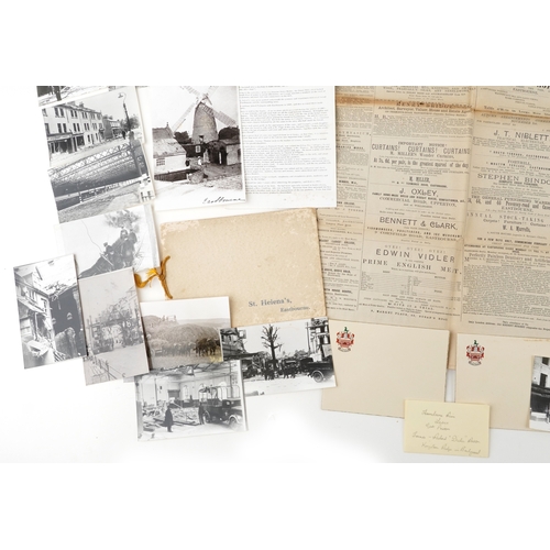 1332 - Eastbourne related ephemera including postcards and reprinted photographs of World War II damage to ... 