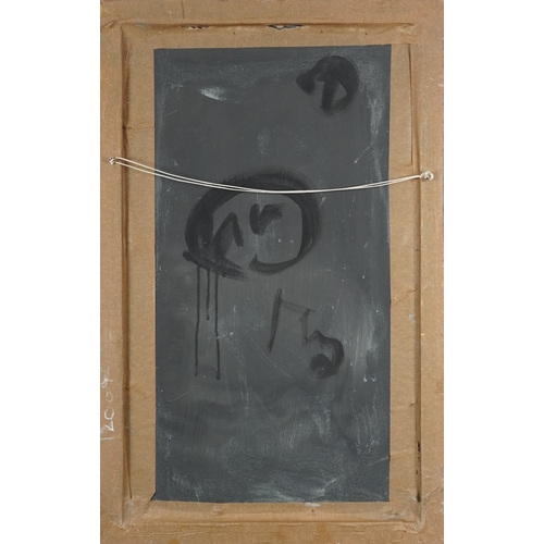 2569 - Manner of E L Kirchner - Standing nude female brushing her hair, German Expressionist school oil on ... 